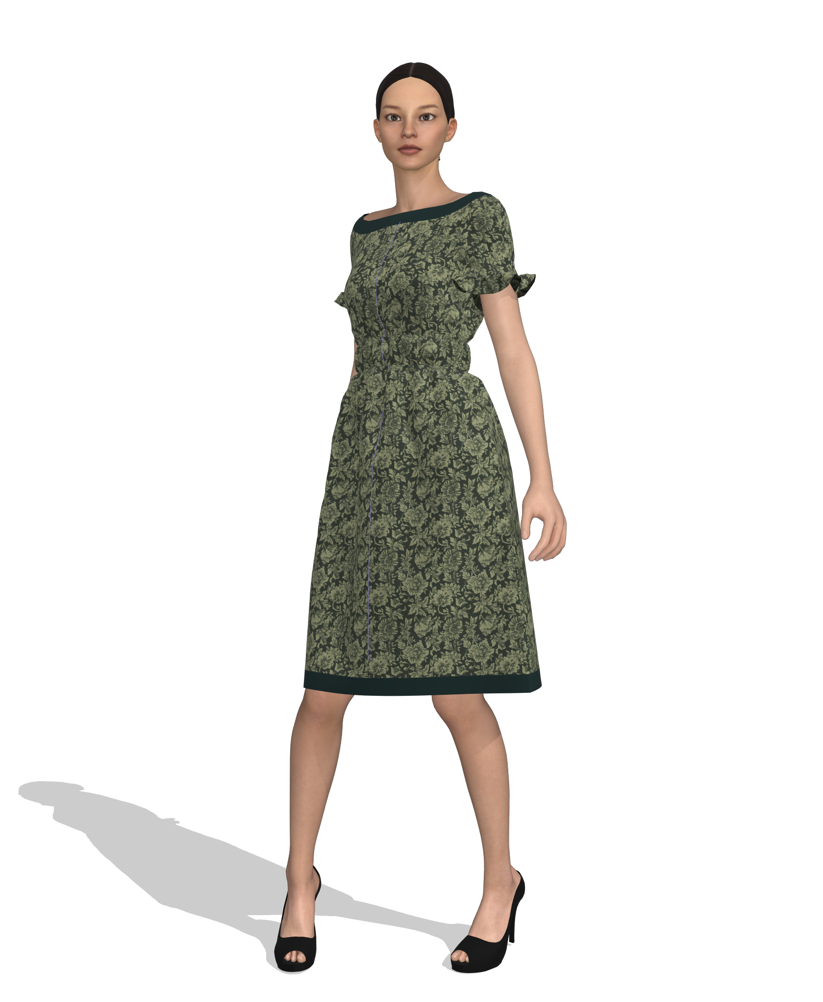 KDscion-p32-quarter sleeve A-line dress